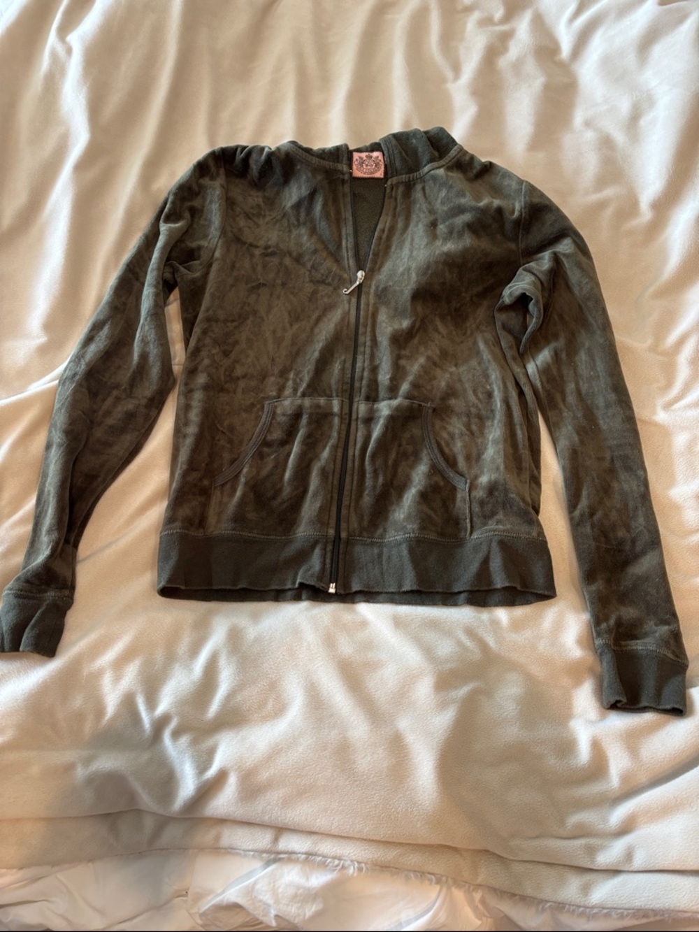 Juicy Couture Olive Zip-Up Velour Jacket